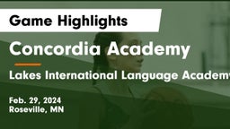 Concordia Academy vs Lakes International Language Academy Game Highlights - Feb. 29, 2024