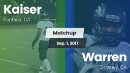 Matchup: Kaiser  vs. Warren  2017