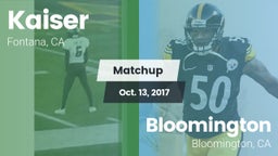 Matchup: Kaiser  vs. Bloomington  2017