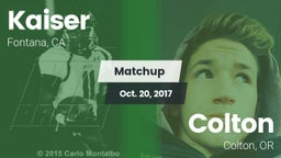 Matchup: Kaiser  vs. Colton  2017