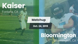 Matchup: Kaiser  vs. Bloomington  2019