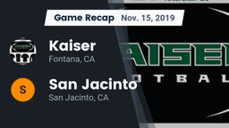 Recap: Kaiser  vs. San Jacinto  2019