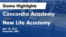 Concordia Academy vs New Life Academy  Game Highlights - Dec 10, 2016