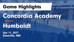 Concordia Academy vs Humboldt Game Highlights - Jan 11, 2017