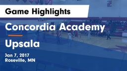 Concordia Academy vs Upsala Game Highlights - Jan 7, 2017