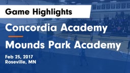 Concordia Academy vs Mounds Park Academy  Game Highlights - Feb 25, 2017