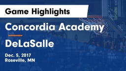Concordia Academy vs DeLaSalle  Game Highlights - Dec. 5, 2017