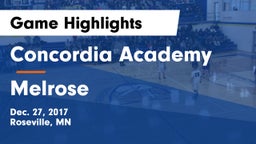Concordia Academy vs Melrose  Game Highlights - Dec. 27, 2017
