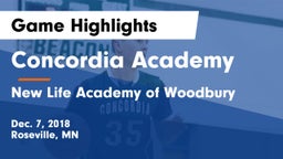 Concordia Academy vs New Life Academy of Woodbury  Game Highlights - Dec. 7, 2018