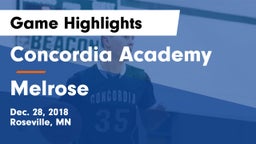Concordia Academy vs Melrose  Game Highlights - Dec. 28, 2018