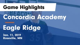 Concordia Academy vs Eagle Ridge Game Highlights - Jan. 11, 2019
