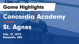 Concordia Academy vs St. Agnes Game Highlights - Feb. 19, 2019