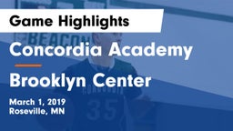 Concordia Academy vs Brooklyn Center  Game Highlights - March 1, 2019