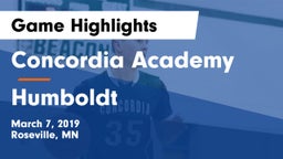 Concordia Academy vs Humboldt  Game Highlights - March 7, 2019