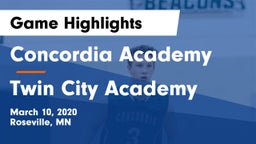 Concordia Academy vs Twin City Academy Game Highlights - March 10, 2020