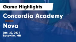 Concordia Academy vs Nova Game Highlights - Jan. 22, 2021