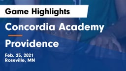 Concordia Academy vs Providence Game Highlights - Feb. 25, 2021