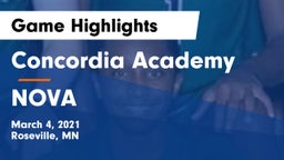 Concordia Academy vs NOVA Game Highlights - March 4, 2021