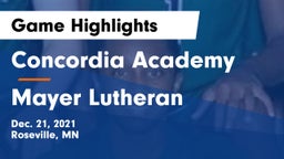 Concordia Academy vs Mayer Lutheran  Game Highlights - Dec. 21, 2021
