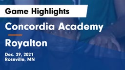 Concordia Academy vs Royalton  Game Highlights - Dec. 29, 2021