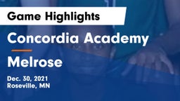Concordia Academy vs Melrose  Game Highlights - Dec. 30, 2021