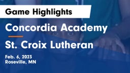 Concordia Academy vs St. Croix Lutheran  Game Highlights - Feb. 6, 2023