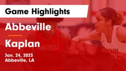 Abbeville  vs Kaplan  Game Highlights - Jan. 24, 2023