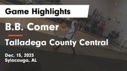 B.B. Comer  vs Talladega County Central  Game Highlights - Dec. 15, 2023