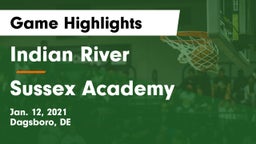 Indian River  vs Sussex Academy Game Highlights - Jan. 12, 2021