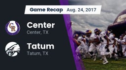 Recap: Center  vs. Tatum  2017