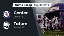 Recap: Center  vs. Tatum  2019