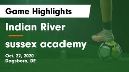 Indian River  vs sussex academy Game Highlights - Oct. 22, 2020