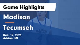 Madison  vs Tecumseh  Game Highlights - Dec. 19, 2023