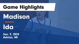 Madison  vs Ida  Game Highlights - Jan. 9, 2024