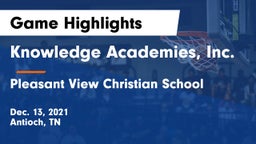 Knowledge Academies, Inc. vs Pleasant View Christian School Game Highlights - Dec. 13, 2021