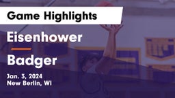 Eisenhower  vs Badger  Game Highlights - Jan. 3, 2024