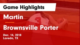 Martin  vs Brownsville Porter  Game Highlights - Dec. 14, 2018