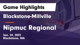 Blackstone-Millville  vs Nipmuc Regional  Game Highlights - Jan. 24, 2022