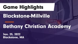 Blackstone-Millville  vs Bethany Christian Academy Game Highlights - Jan. 25, 2022