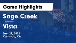 Sage Creek  vs Vista  Game Highlights - Jan. 29, 2022