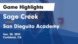 Sage Creek  vs San Dieguito Academy  Game Highlights - Jan. 20, 2024