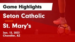 Seton Catholic  vs St. Mary's  Game Highlights - Jan. 13, 2022
