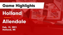 Holland  vs Allendale  Game Highlights - Feb. 13, 2021