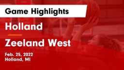 Holland  vs Zeeland West  Game Highlights - Feb. 25, 2022