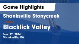 Shanksville Stonycreek  vs Blacklick Valley  Game Highlights - Jan. 12, 2024
