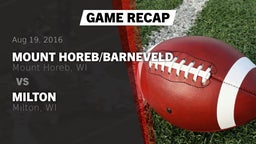 Recap: Mount Horeb/Barneveld  vs. Milton  2016