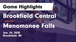 Brookfield Central  vs Menomonee Falls  Game Highlights - Jan. 24, 2020