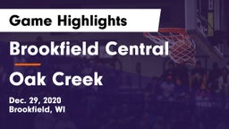 Brookfield Central  vs Oak Creek  Game Highlights - Dec. 29, 2020