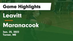 Leavitt  vs Maranacook Game Highlights - Jan. 25, 2022