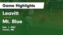 Leavitt  vs Mt. Blue  Game Highlights - Feb. 1, 2022